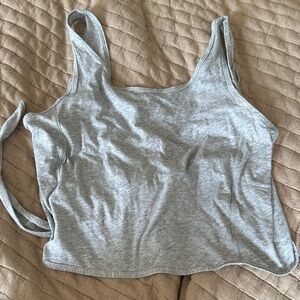 lululemon athletica Light Gray Wrap Crop Tank
